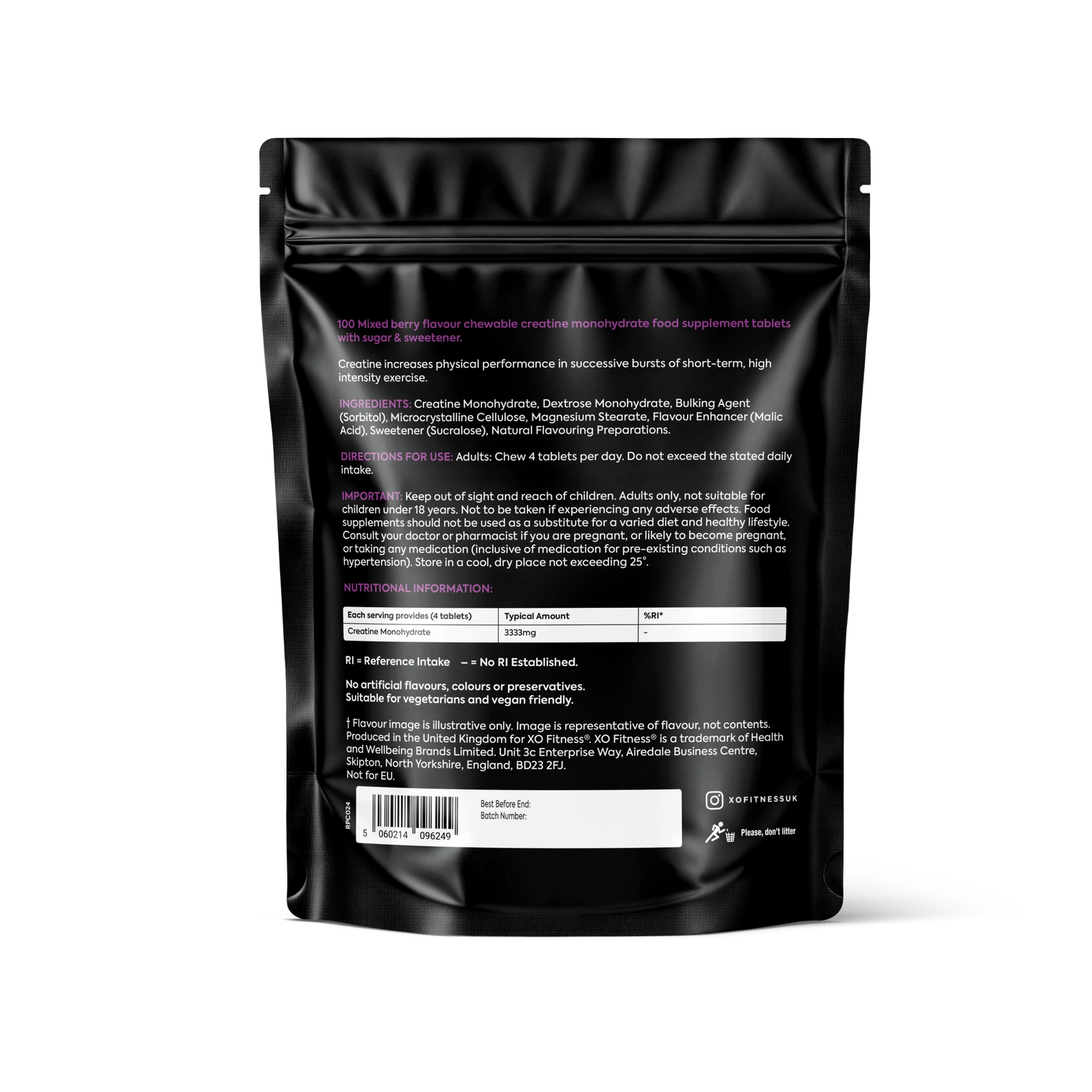 Creatine Chewables – 100 Chews Pouch