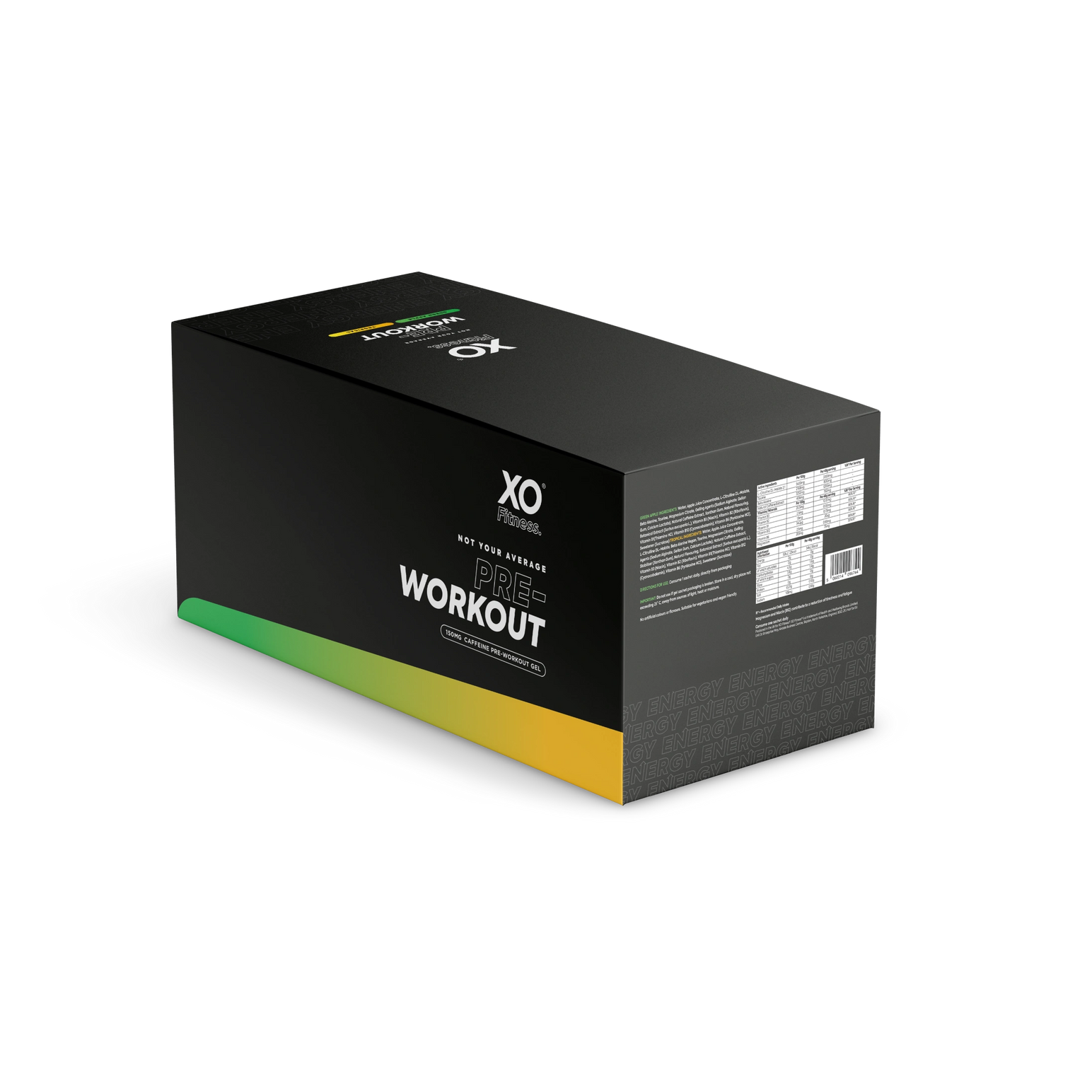 Pre-Workout Gels - 24 Pack - Green Apple & Tropical