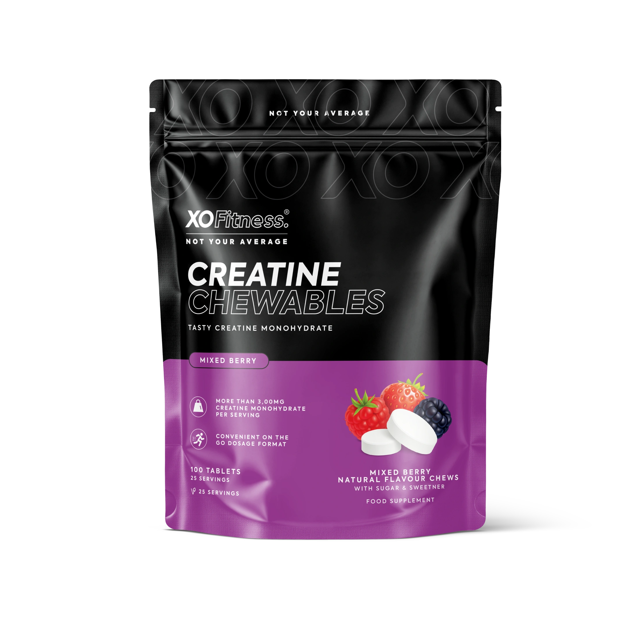 Creatine Chewables – 100 Chews Pouch – XO Fitness